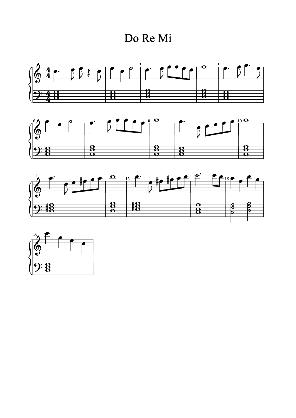 Sheet music preview for Do Re Mi