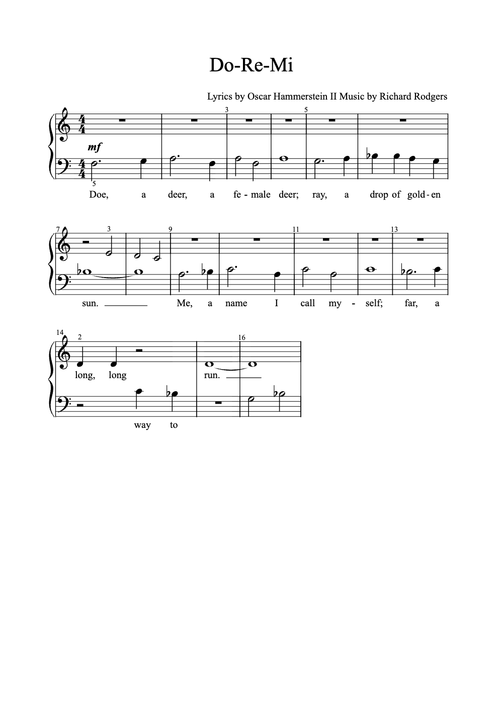 Sheet music preview for Do-Re-Mi