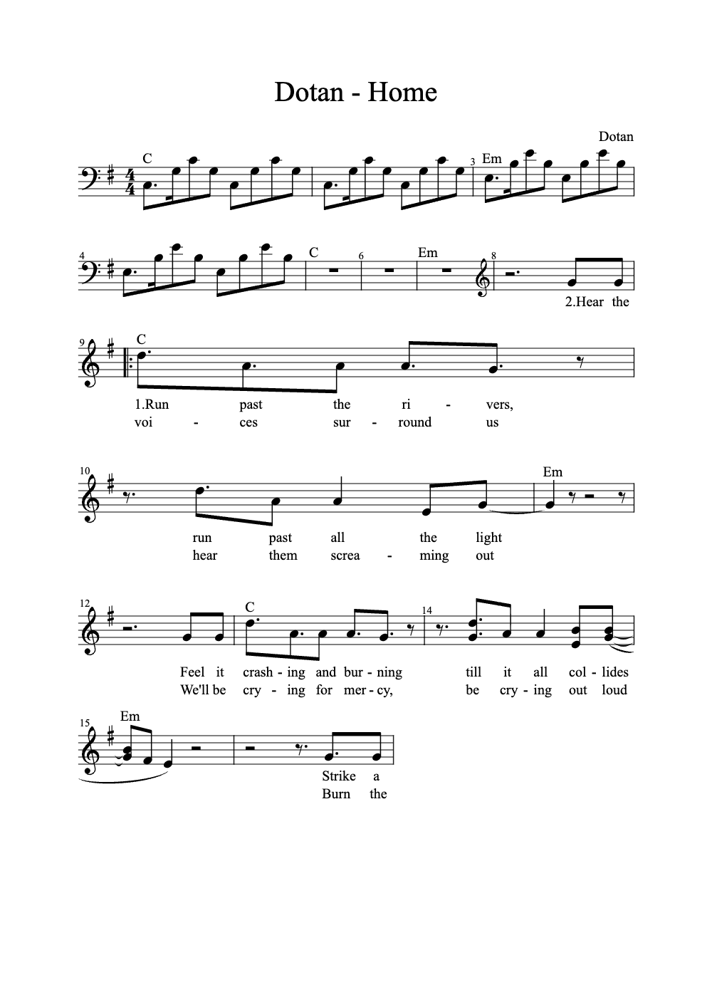 Sheet music preview for Home