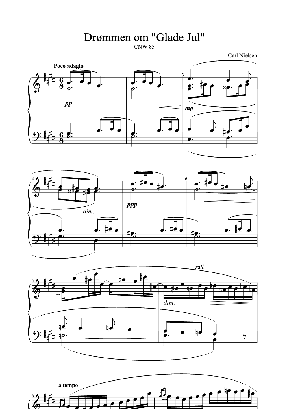 Sheet music preview for Drømmen Om Glade Jul