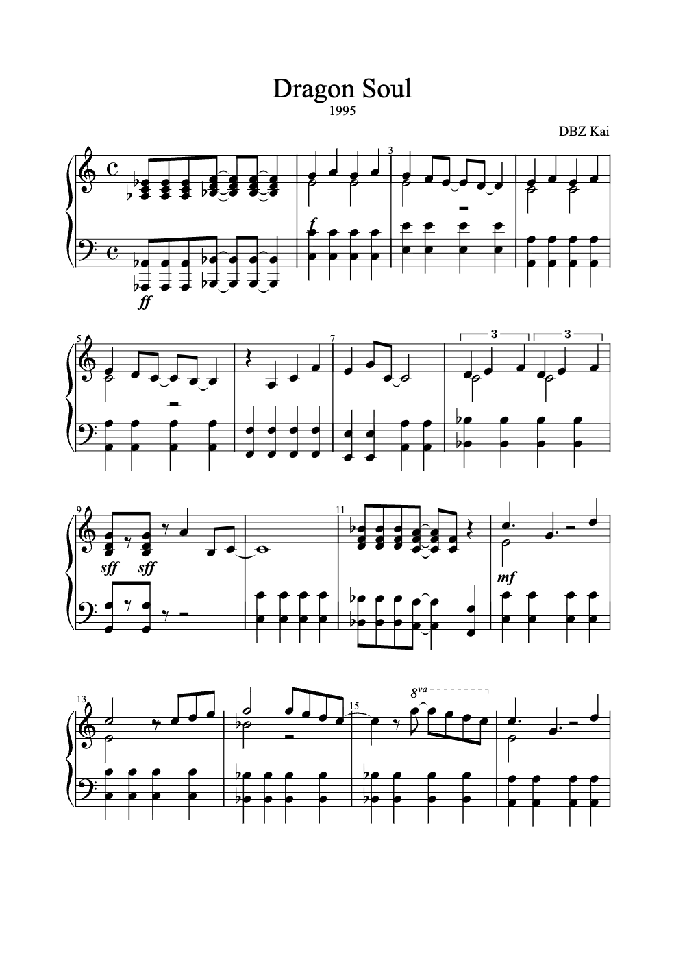 Sheet music preview for Dragon Soul