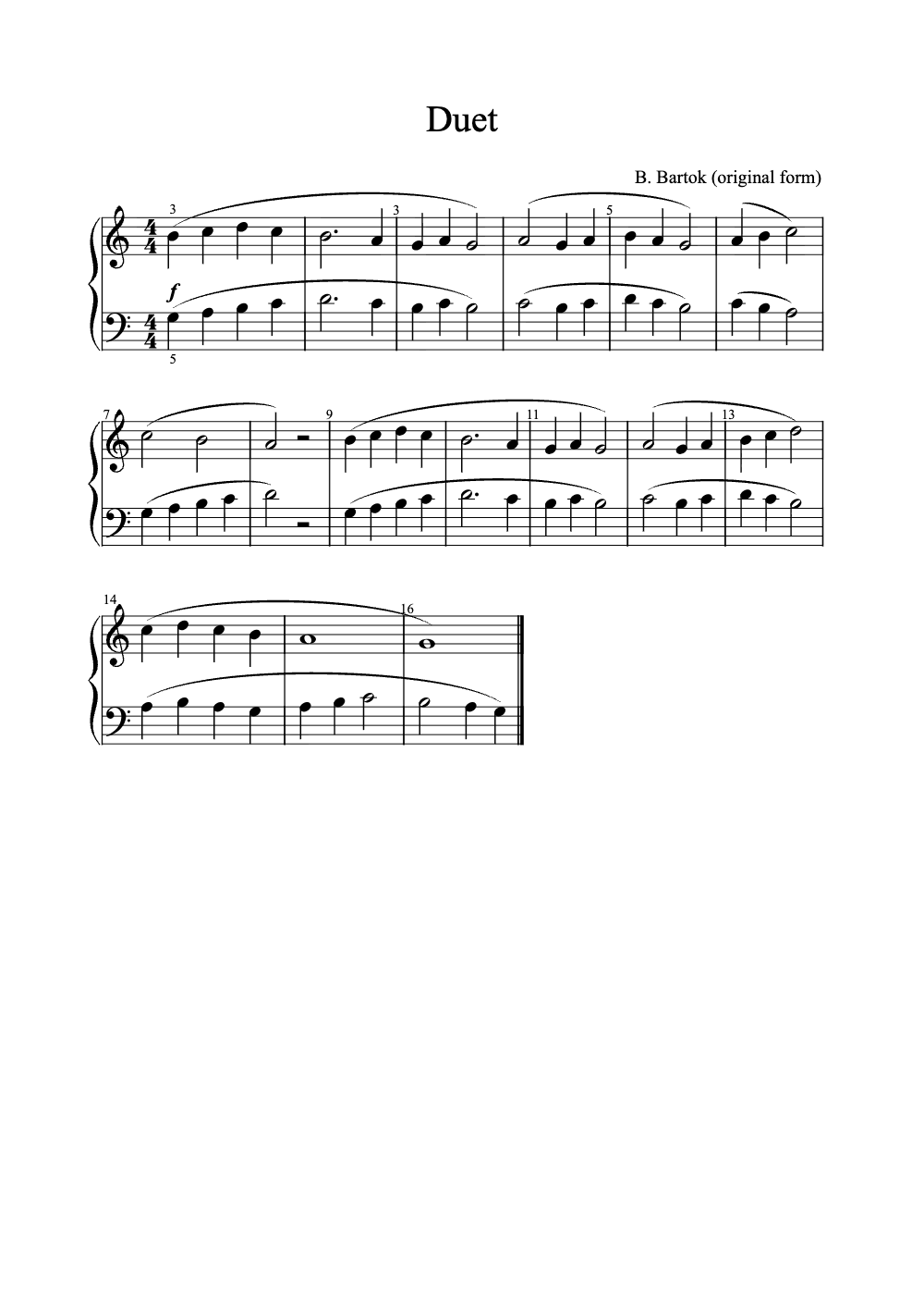 Sheet music preview for Duet