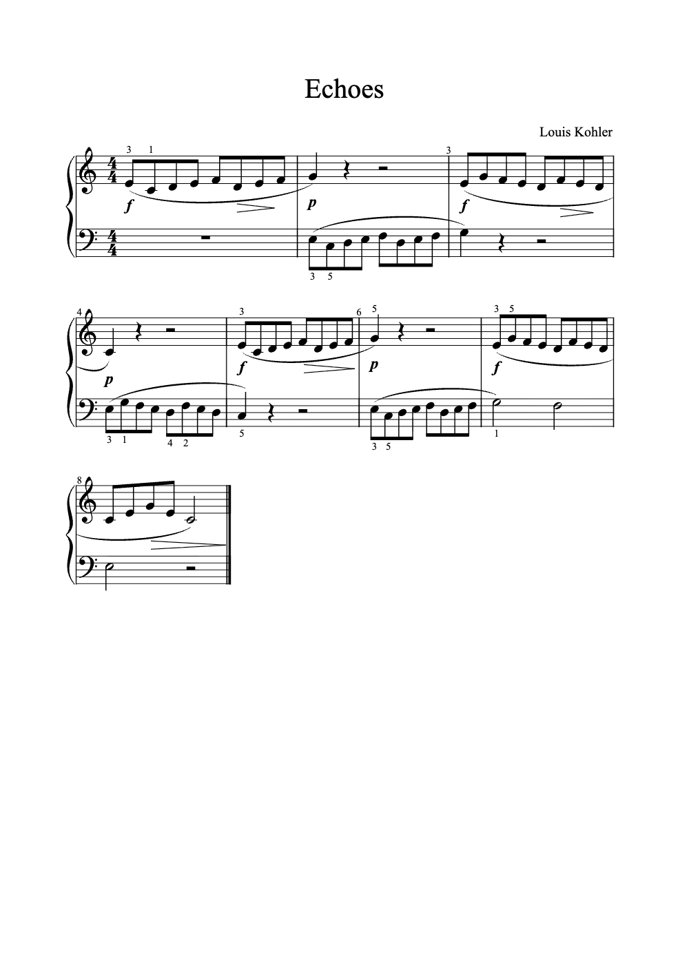 Sheet music preview for Echoes