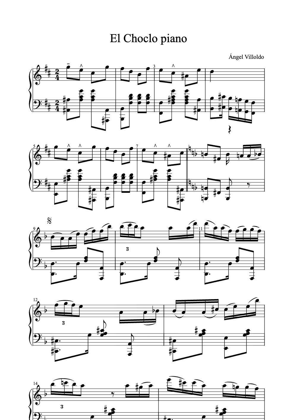 Sheet music preview for El Choclo