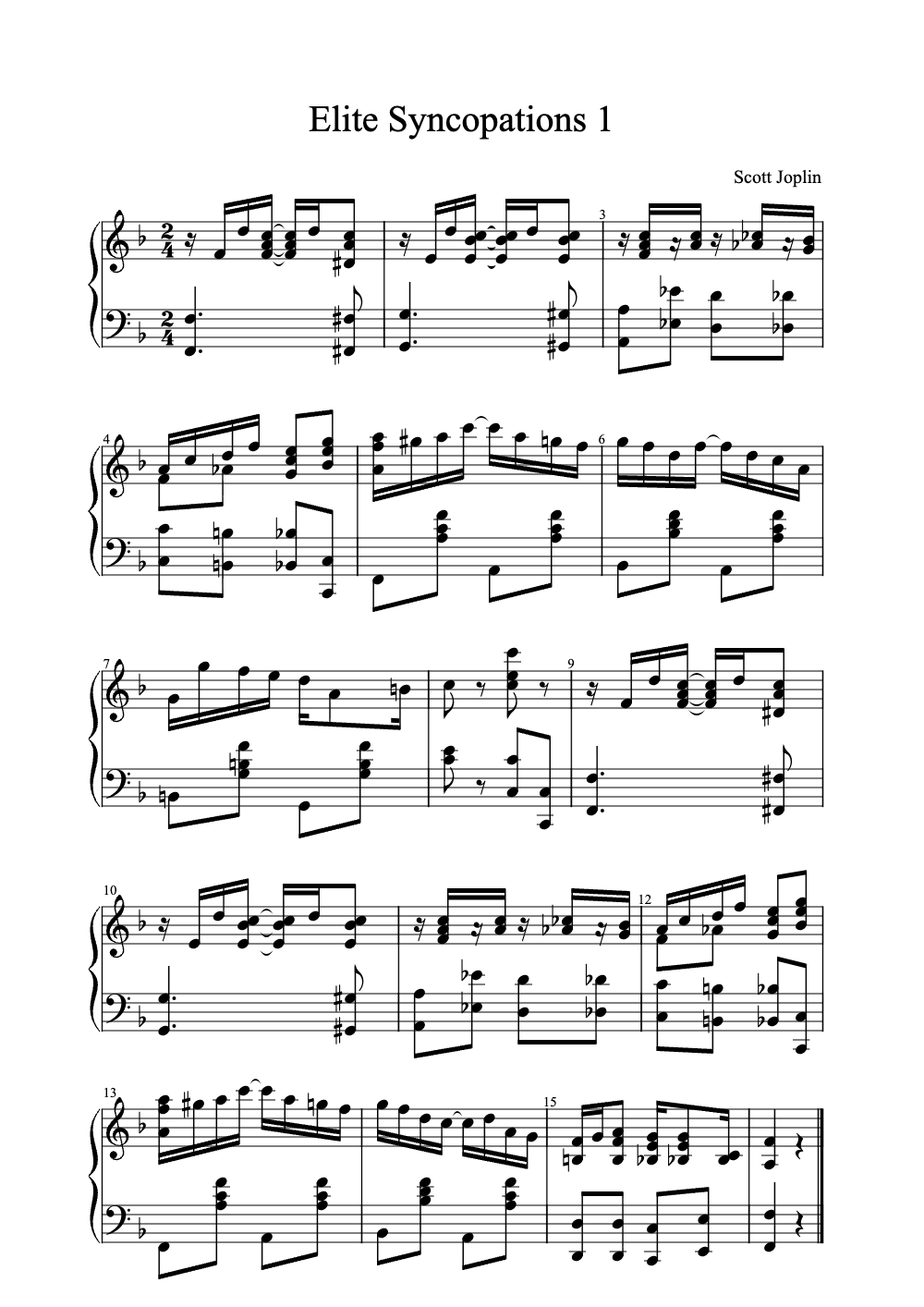 Sheet music preview for Elite Syncopations