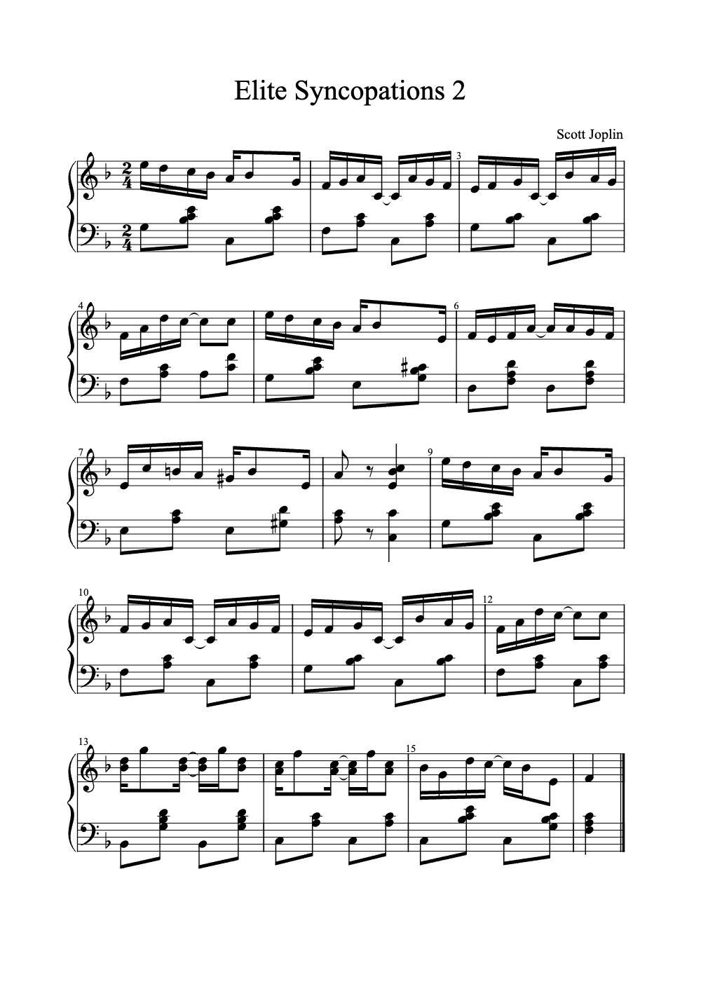 Sheet music preview for Elite Syncopations