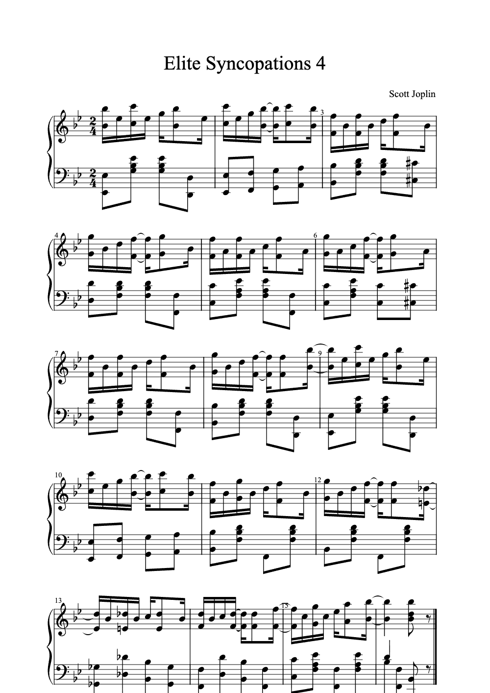 Sheet music preview for Elite Syncopations