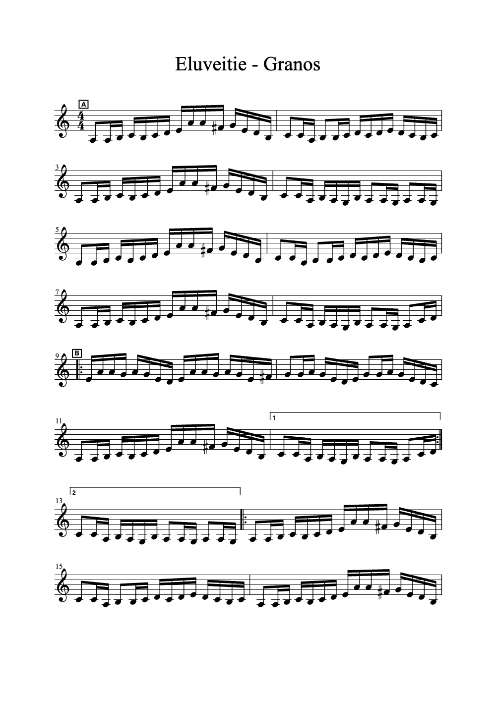 Sheet music preview for Granos