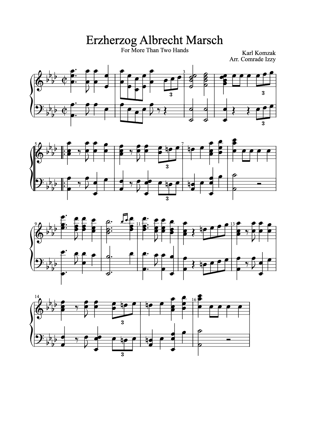 Sheet music preview for Erzherzog Albrecht Marsch