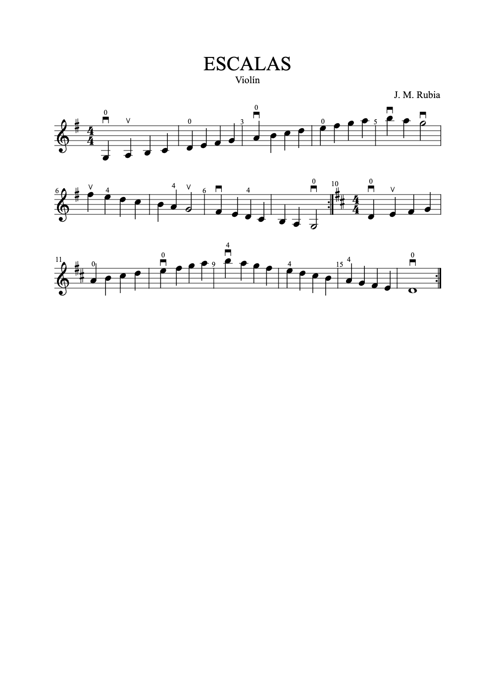 Sheet music preview for Escalas