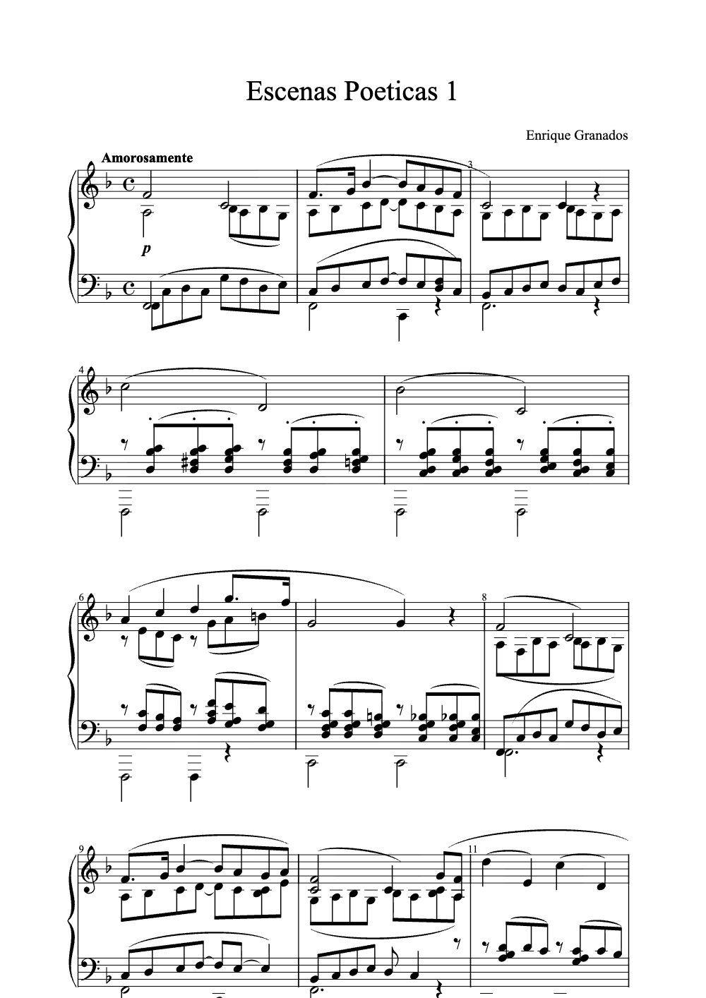 Sheet music preview for Escenas Poeticas 1