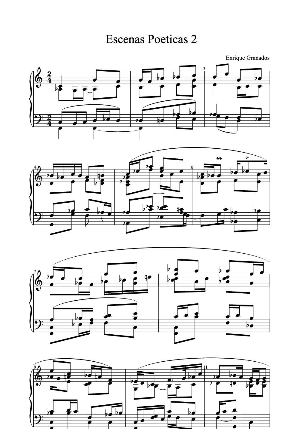 Sheet music preview for Escenas Poéticas No. 2