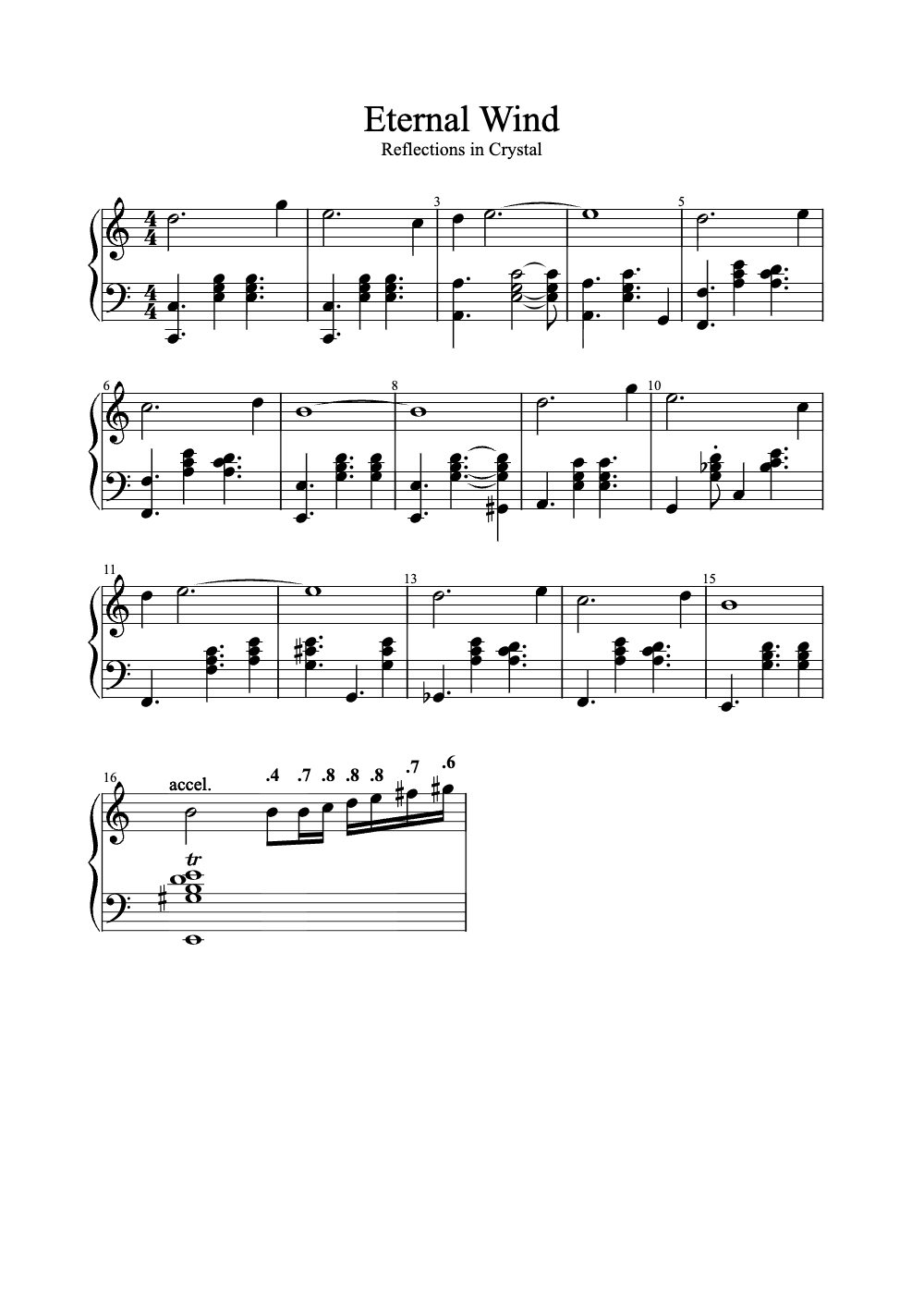 Sheet music preview for Eternal Wind