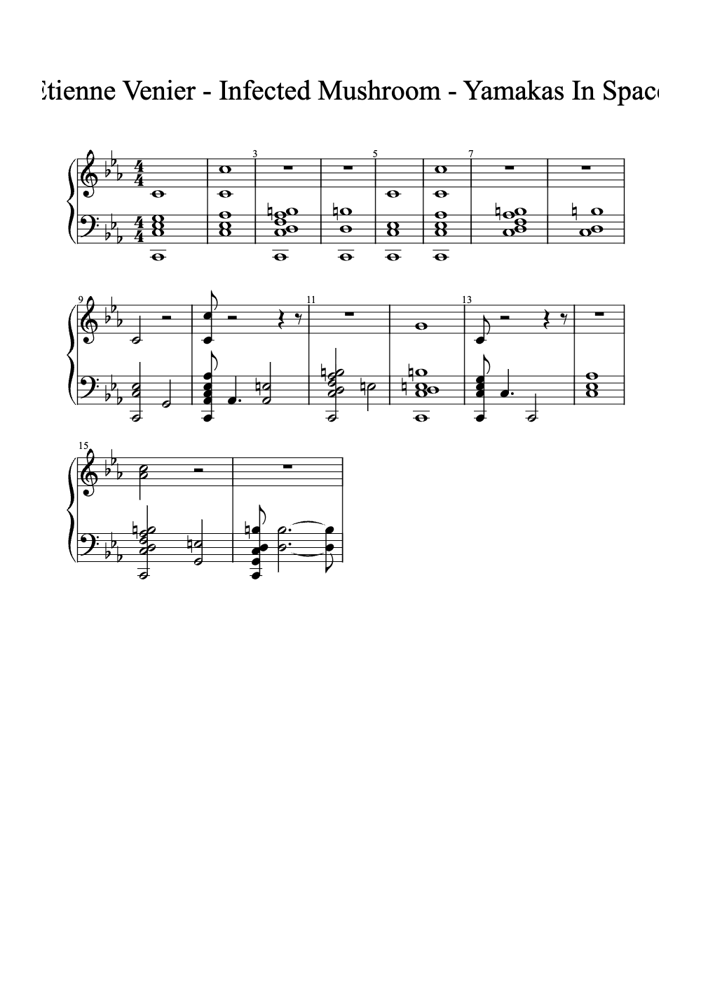 Sheet music preview for Yamakas In Space