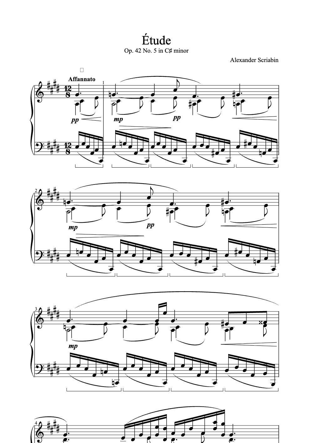 Sheet music preview for Étude