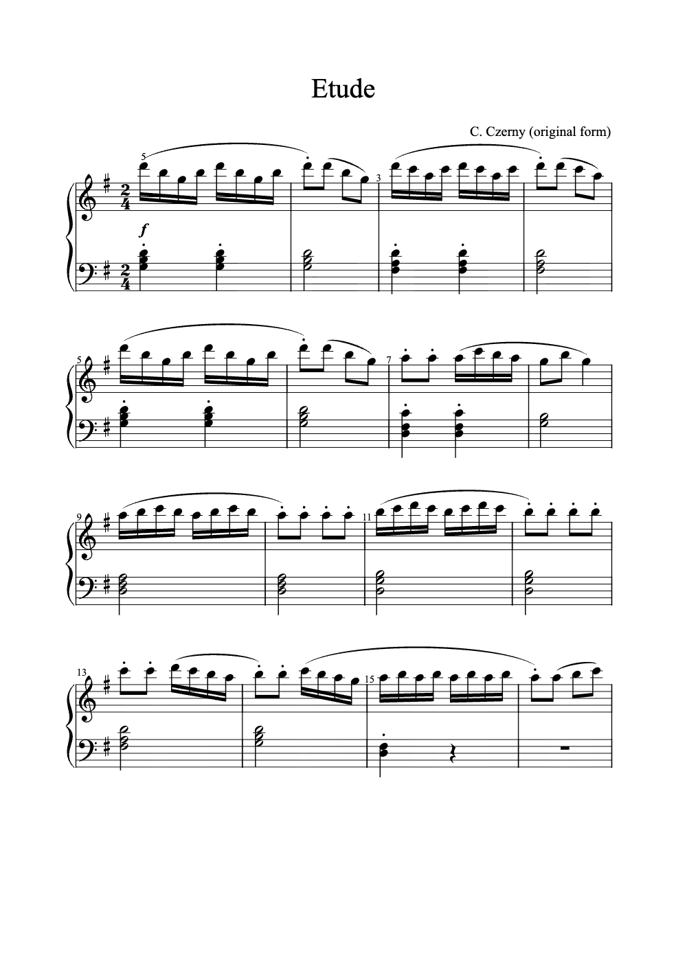 Sheet music preview for Étude
