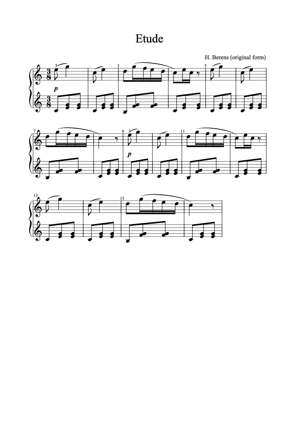 Sheet music preview for Étude