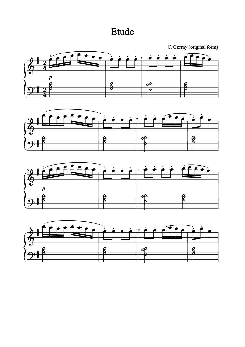 Sheet music preview for Étude