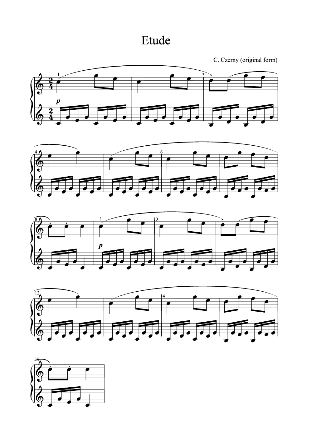 Sheet music preview for Étude