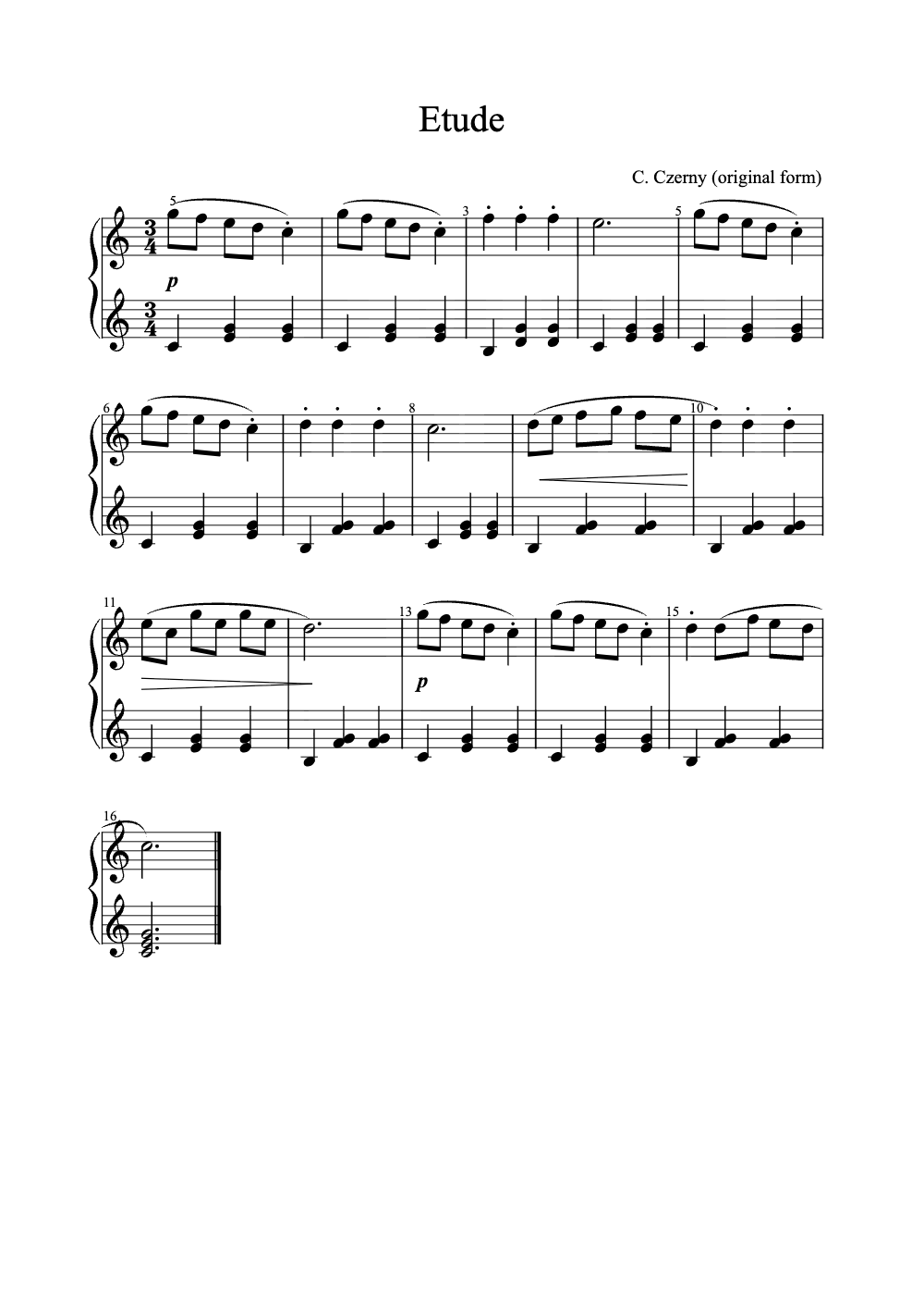 Sheet music preview for Étude