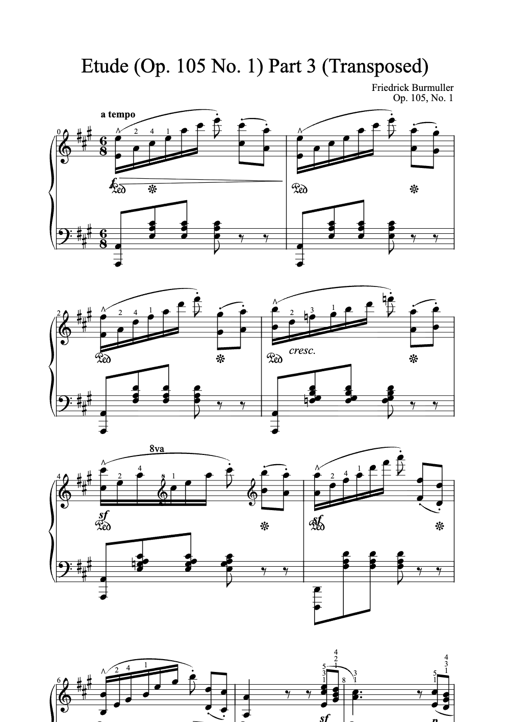 Sheet music preview for Étude (Op. 105 No. 1) Part 3