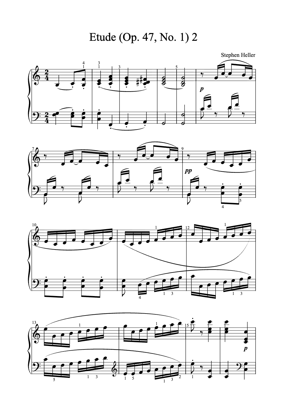 Sheet music preview for Étude (Op. 47, No. 1)