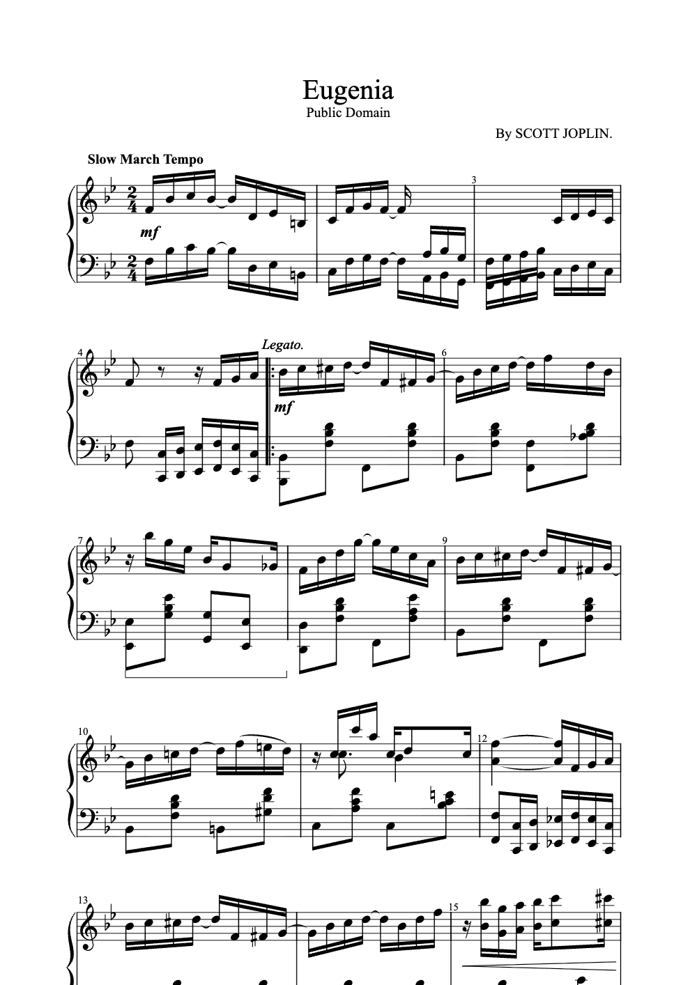 Sheet music preview for Eugenia