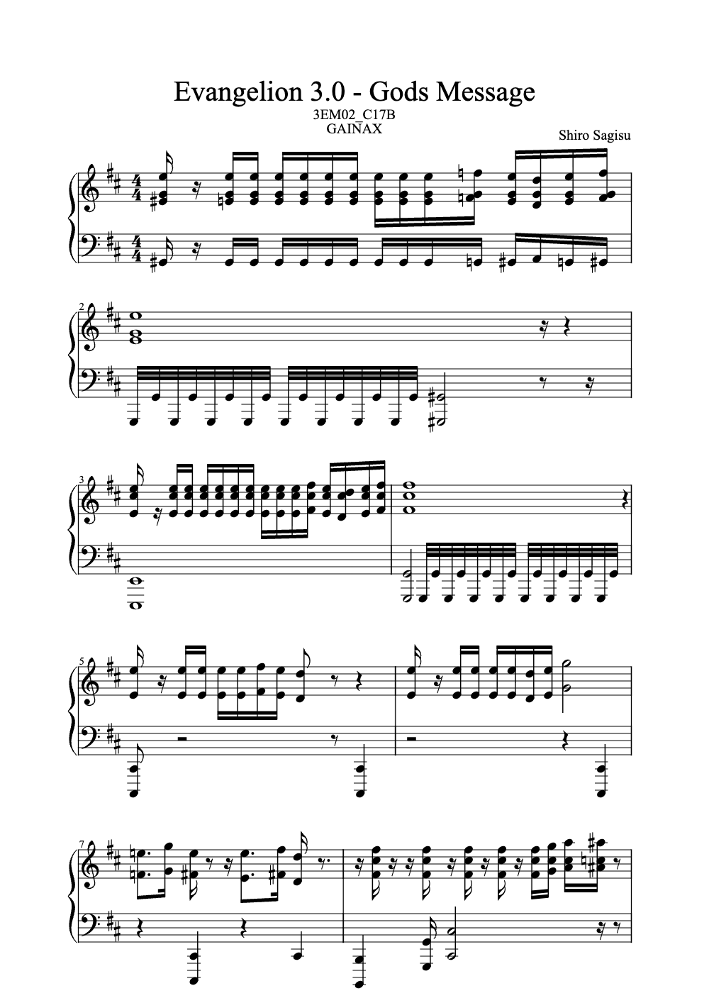 Sheet music preview for God's Message