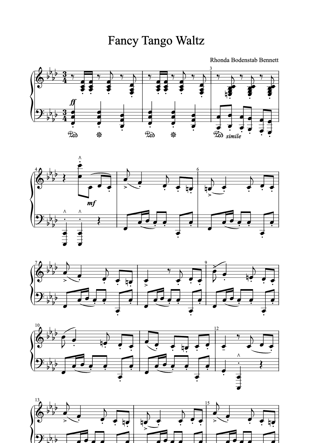 Sheet music preview for Fancy Tango Waltz