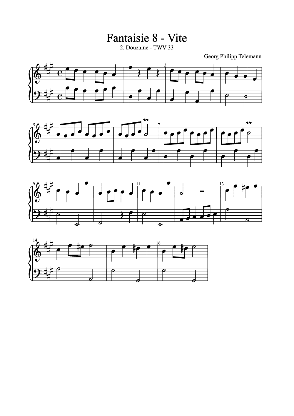 Sheet music preview for Fantaisie 8 - Vite