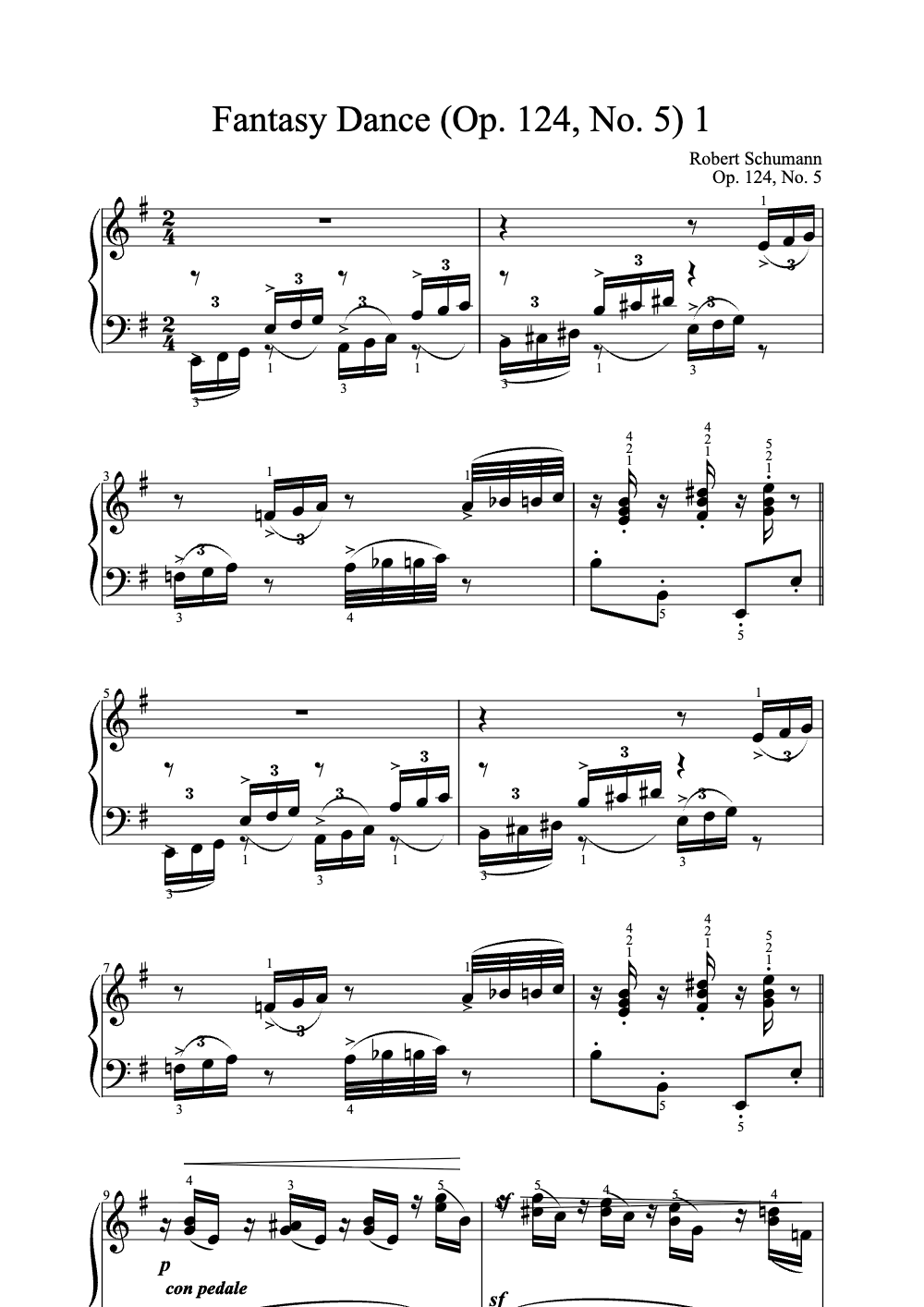 Sheet music preview for Fantasy Dance