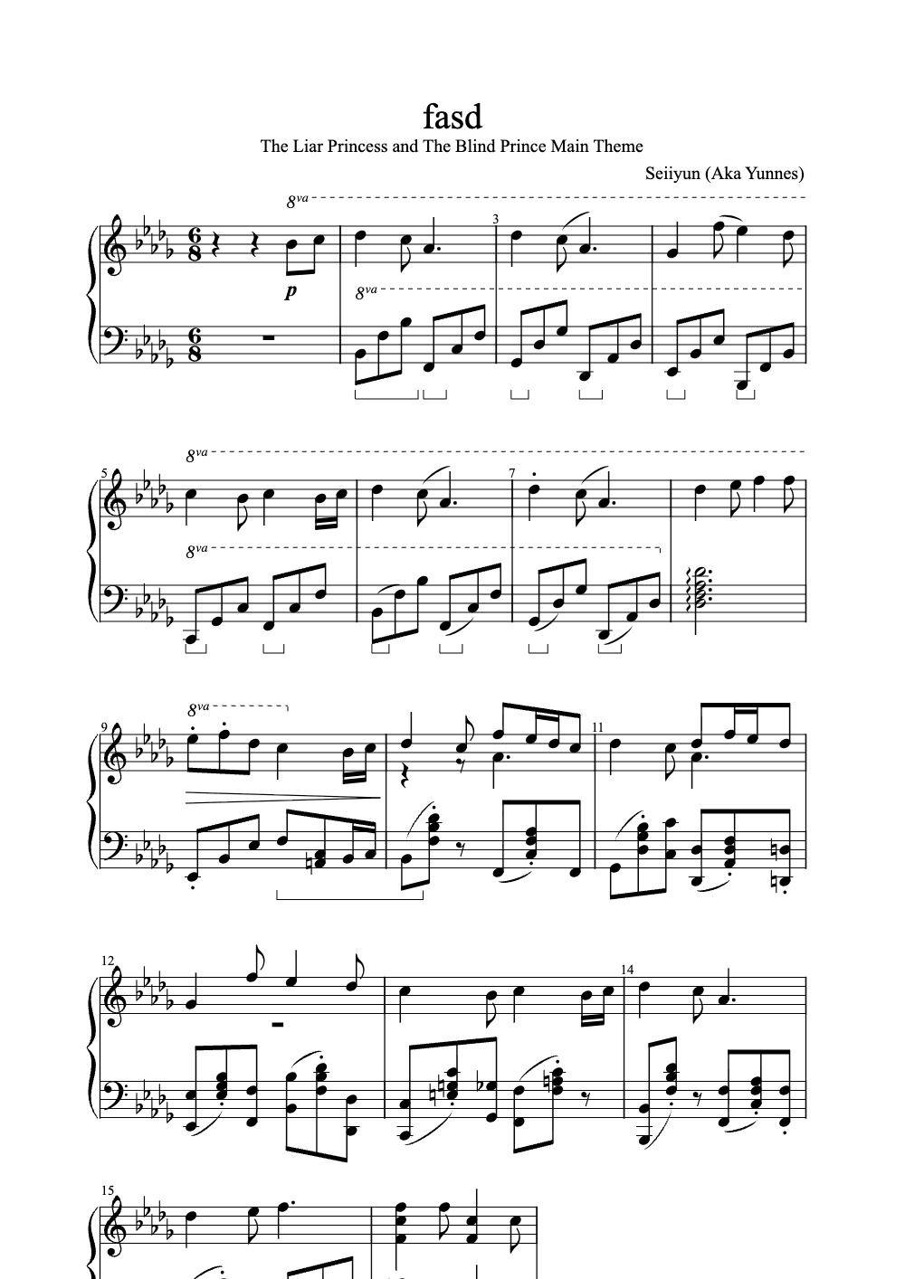 Sheet music preview for fasd