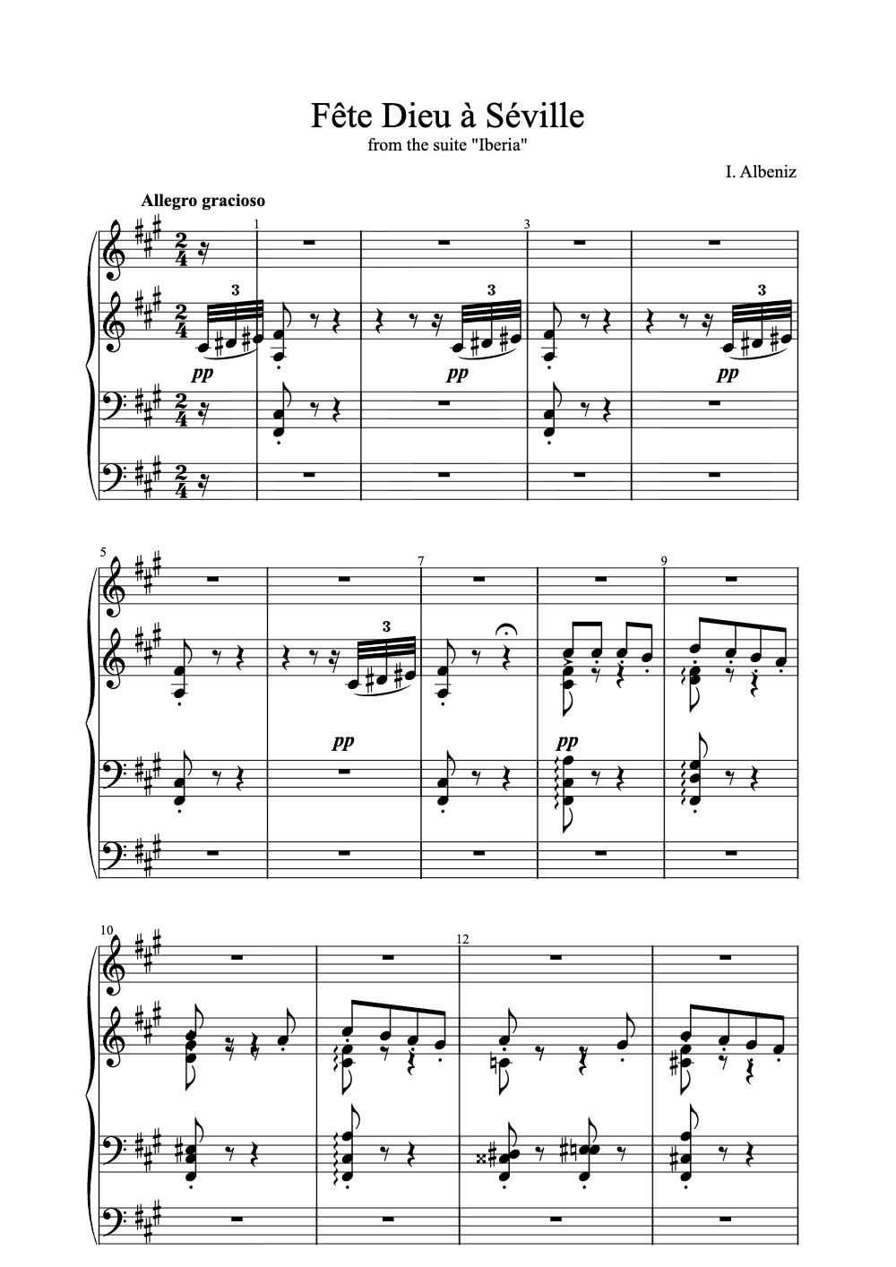 Sheet music preview for Fête Dieu à Séville