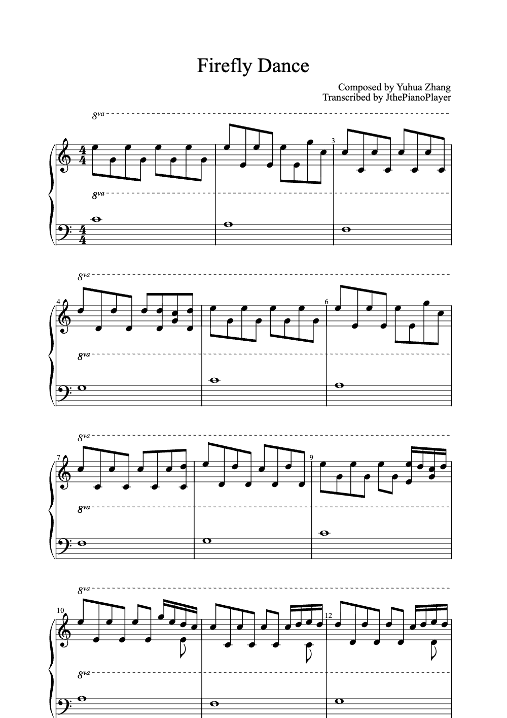 Sheet music preview for Firefly Dance