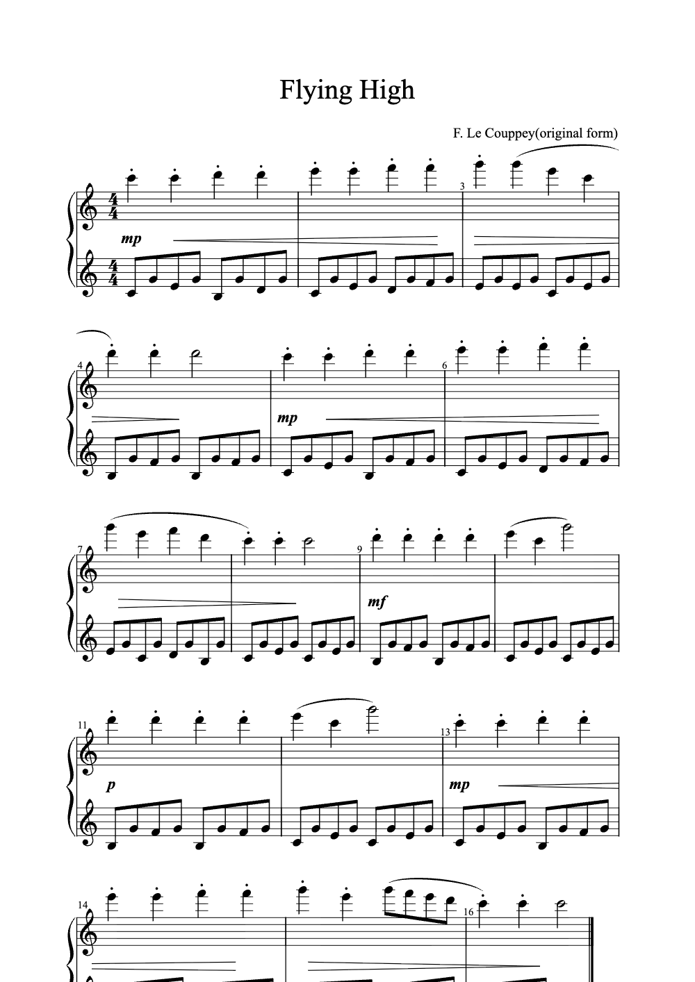 Sheet music preview for Flying High