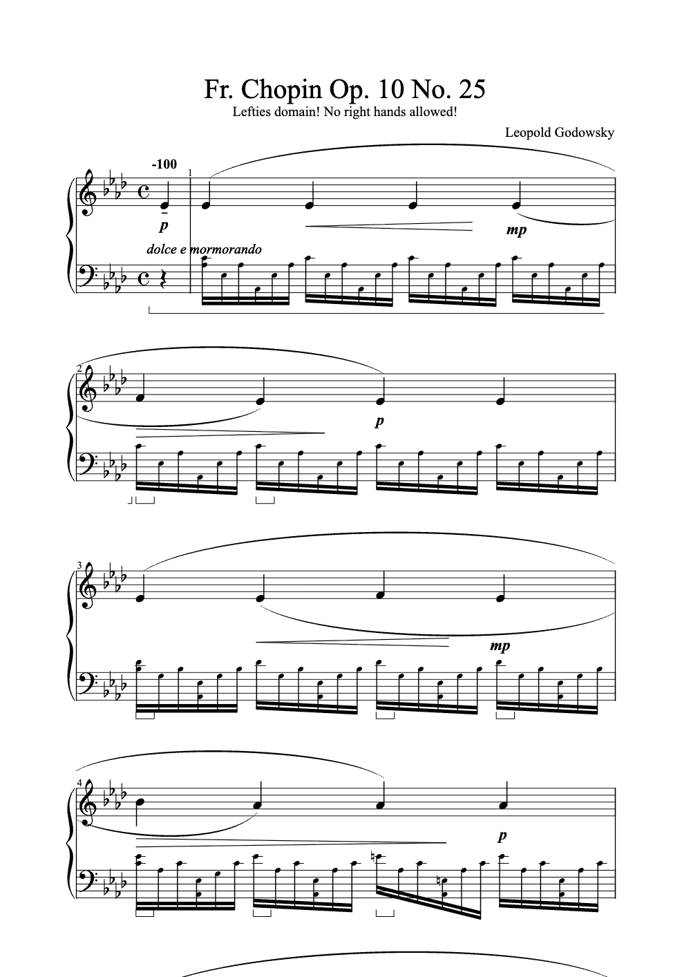 Sheet music preview for Étude Op. 10 No. 25