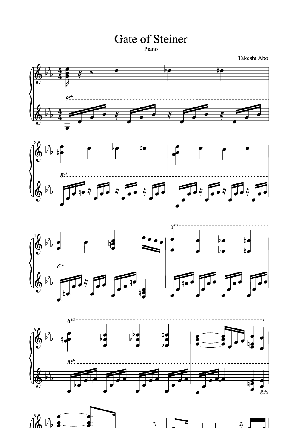 Sheet music preview for Gate of Steiner
