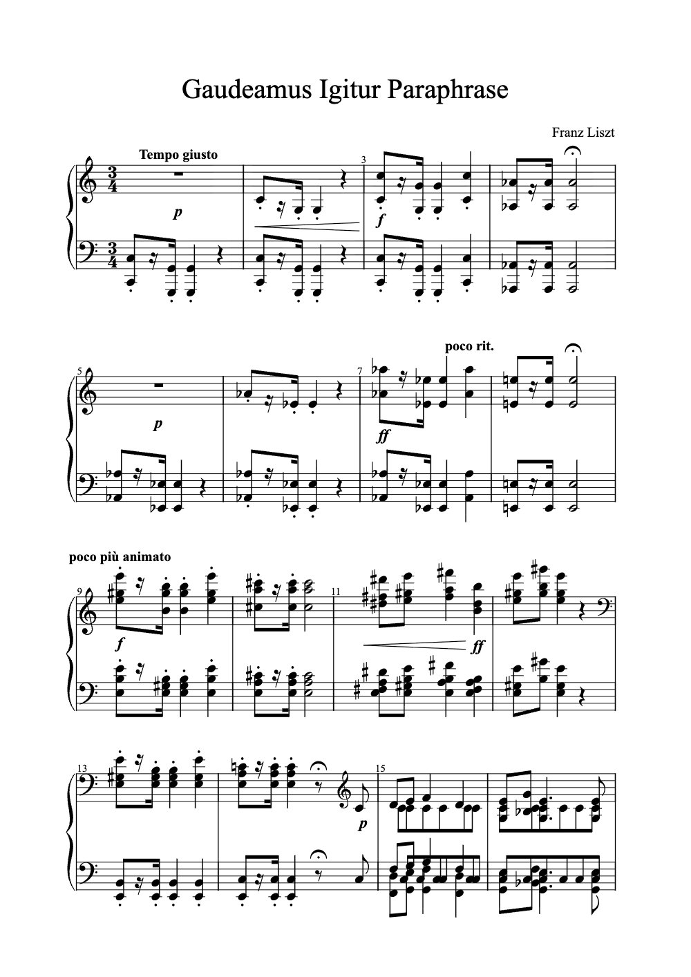 Sheet music preview for Gaudeamus Igitur Paraphrase