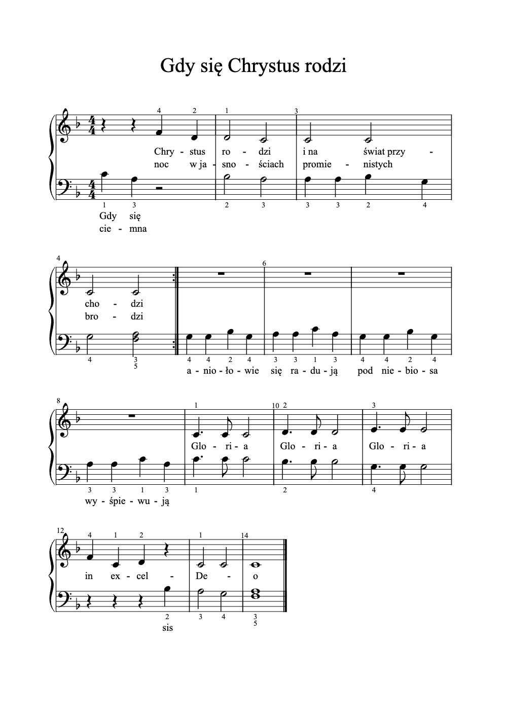 Sheet music preview for Gdy Się Chrystus Rodzi
