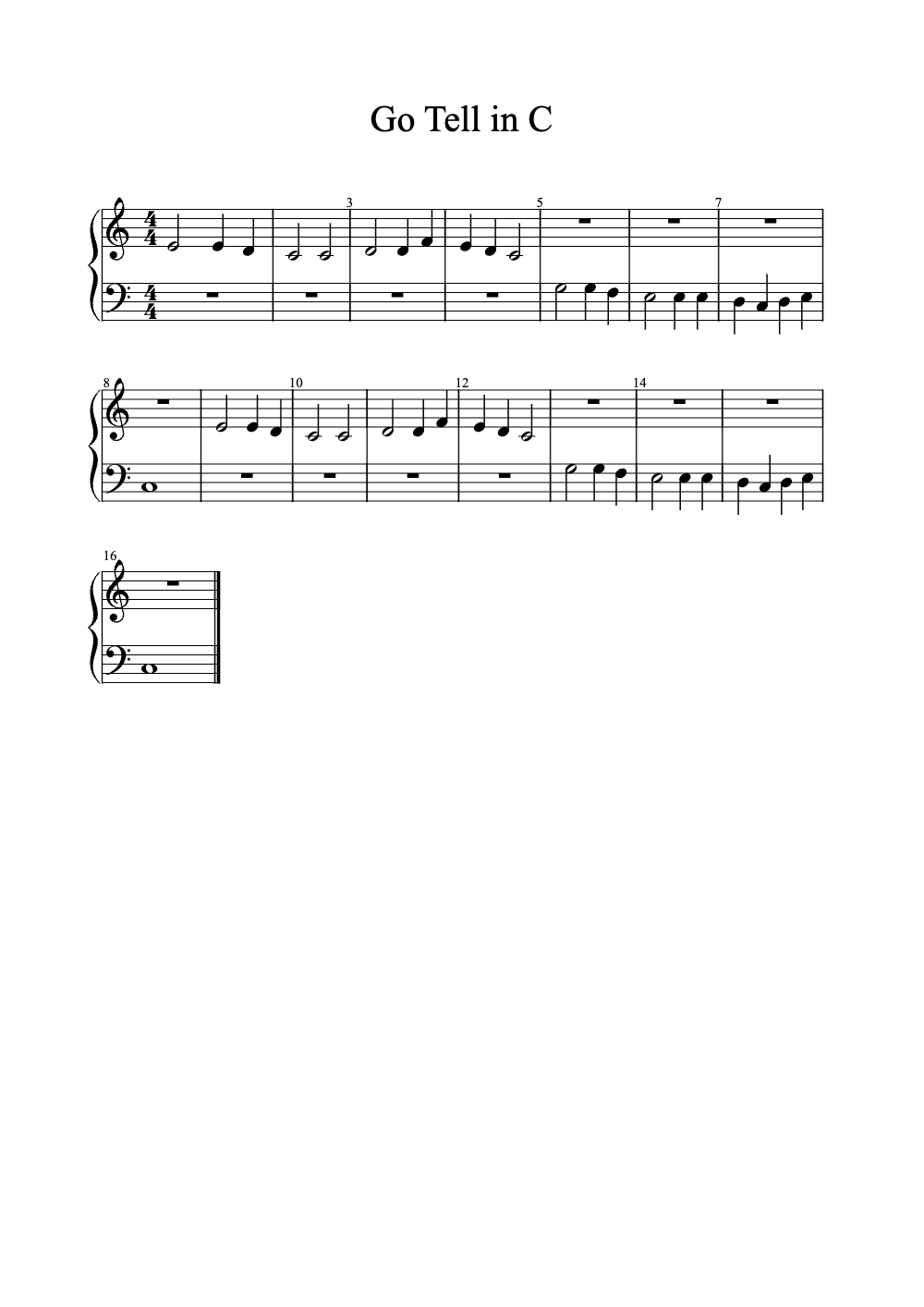 Sheet music preview for Go Tell It on the Mountain