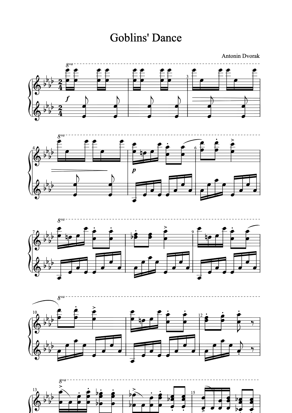 Sheet music preview for Goblins' Dance