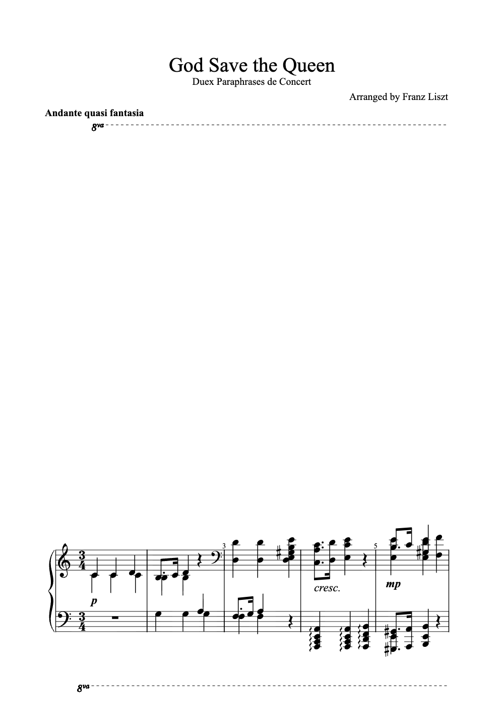 Sheet music preview for God Save the Queen