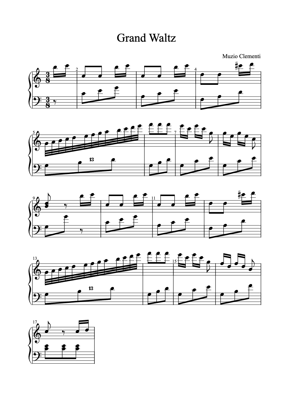 Sheet music preview for Grand Waltz