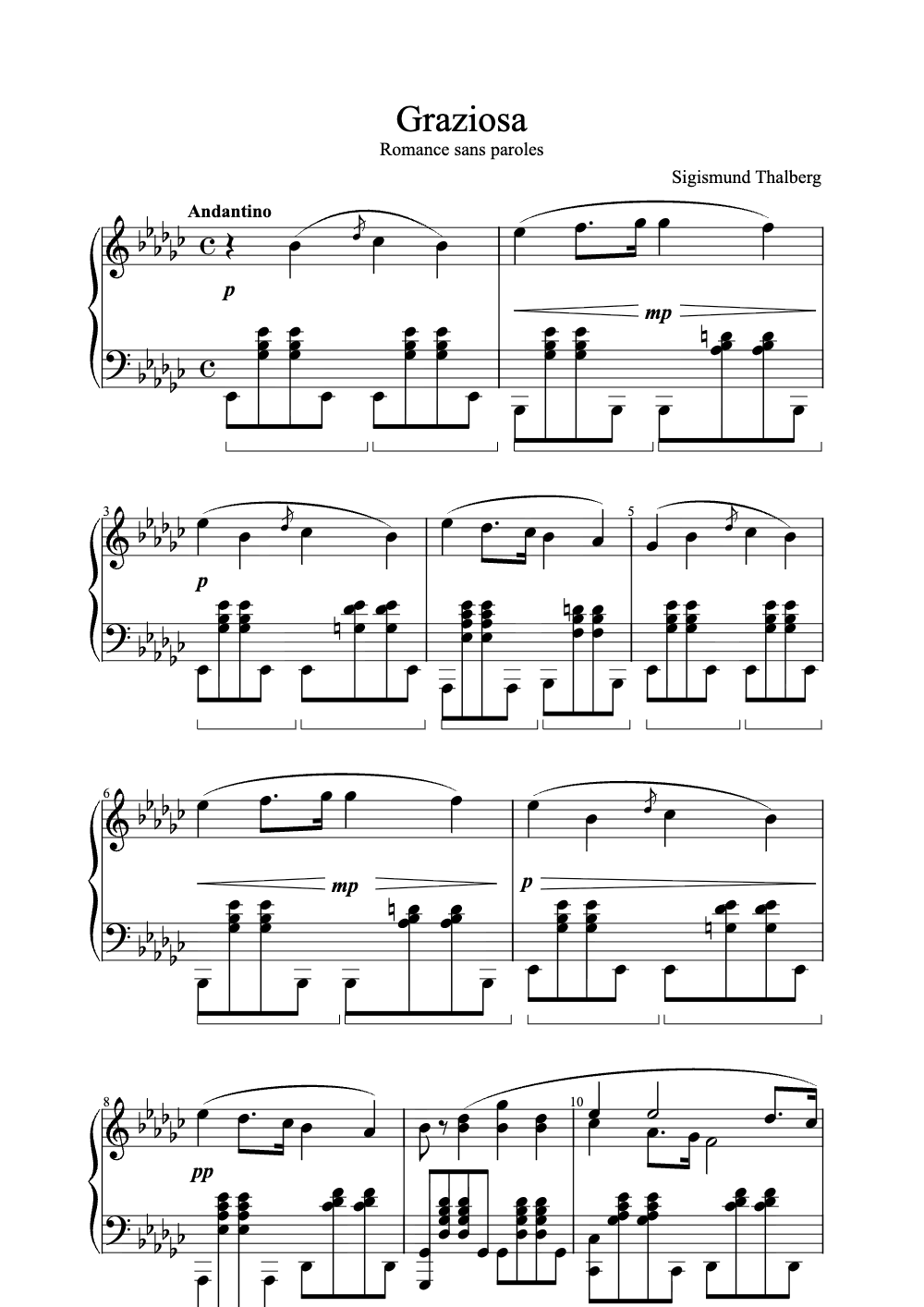 Sheet music preview for Graziosa