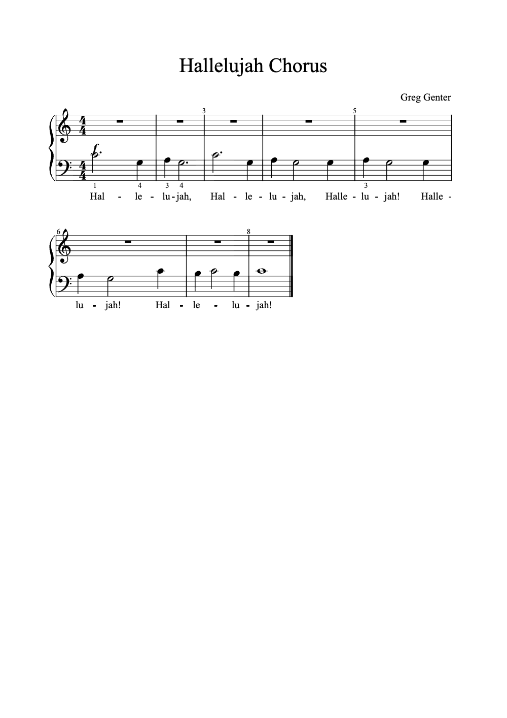 Sheet music preview for Hallelujah Chorus