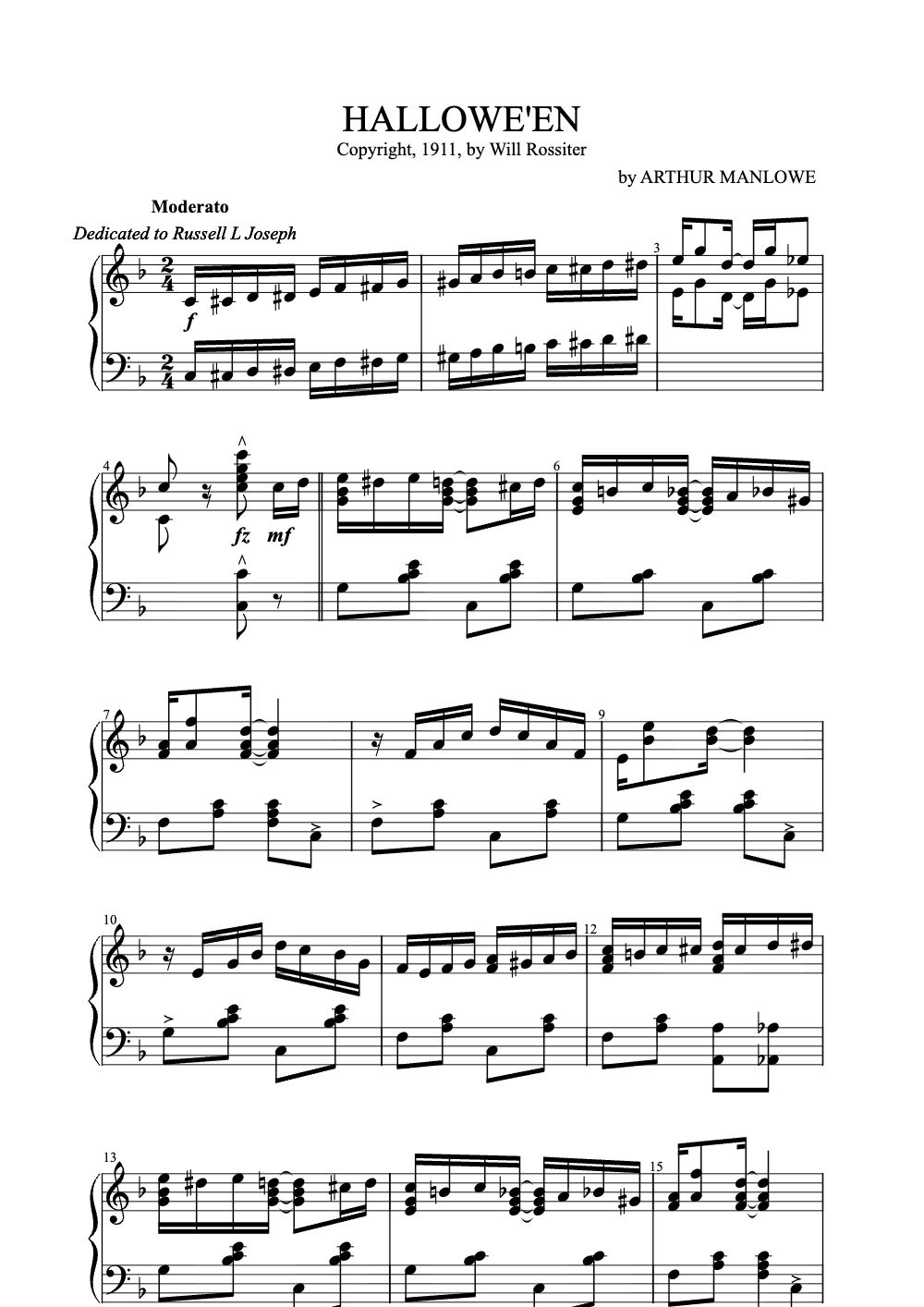 Sheet music preview for Hallowe'en