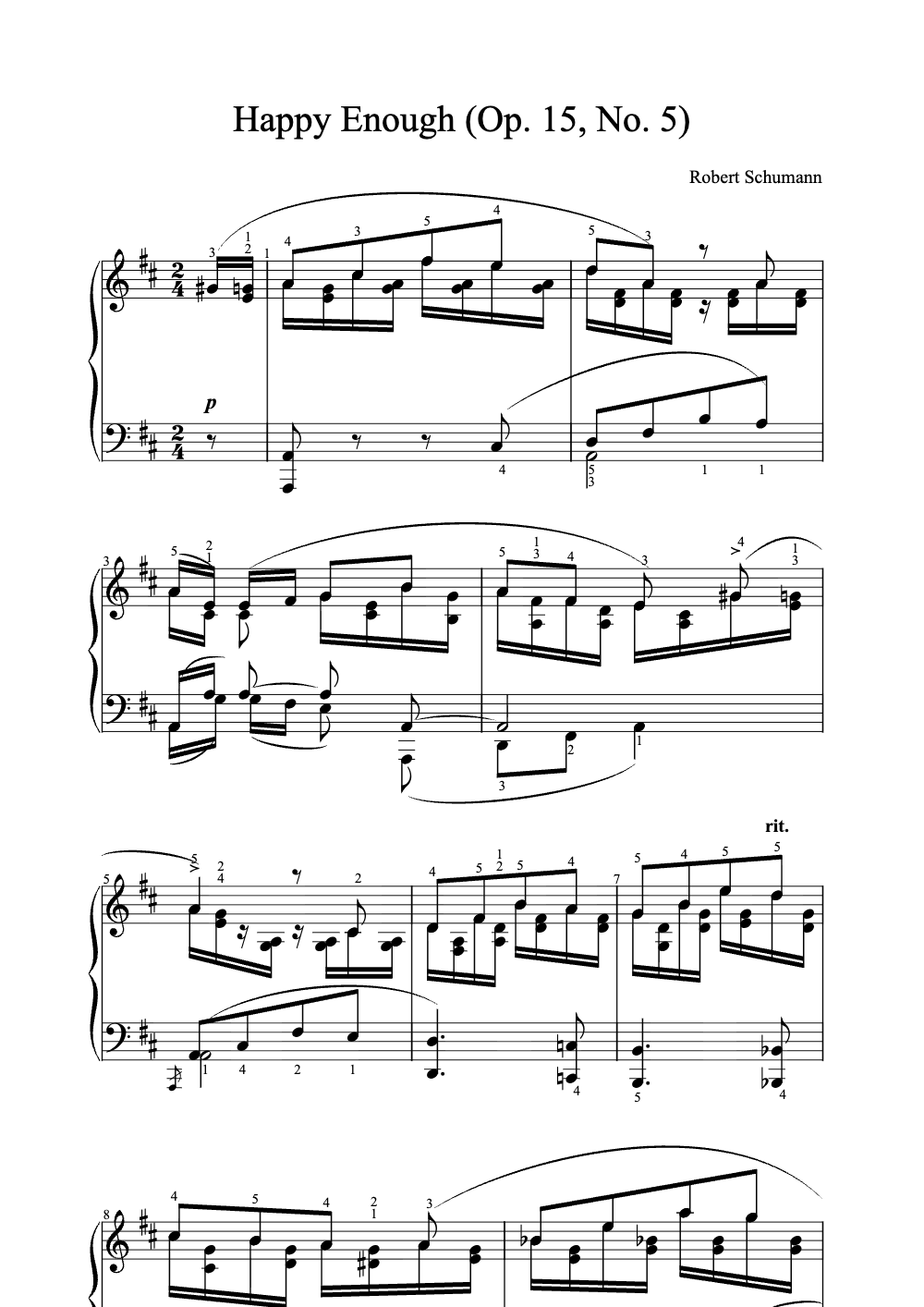 Sheet music preview for Happy Enough