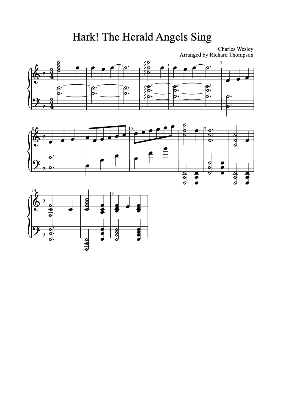 Sheet music preview for Hark! The Herald Angels Sing