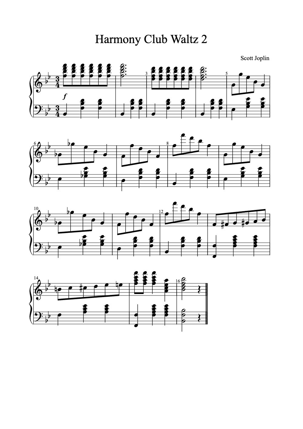 Sheet music preview for Harmony Club Waltz No. 2