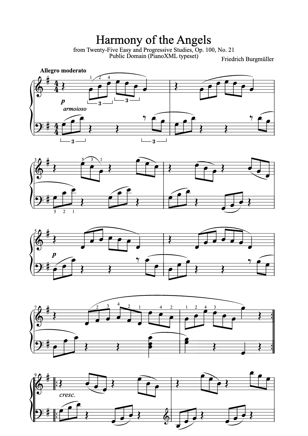 Sheet music preview for Harmony of the Angels